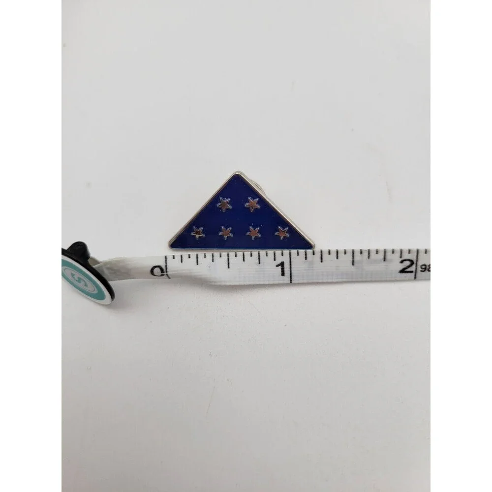 Vintage American‎ Flag USA Brooches Pins Lot of 6 Patriotic Triangle Rhinestones